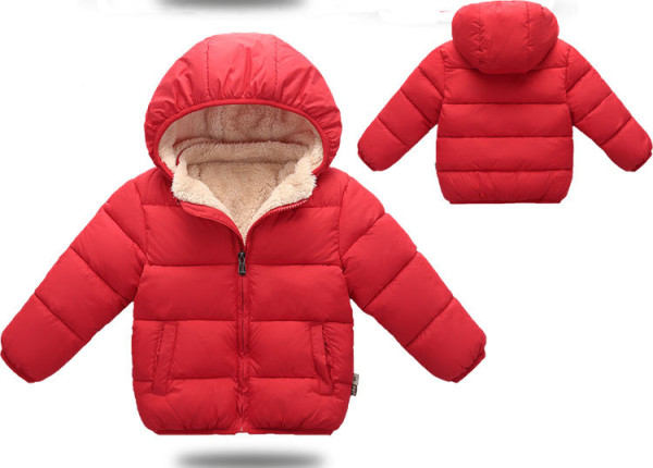 Toddler Girl Zipper Thicken Hooded Jacket Outerwear