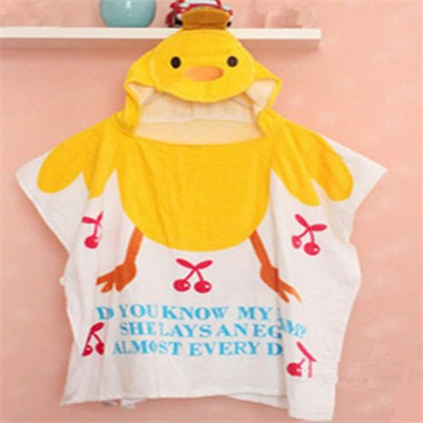 Baby Yellow Chick Face Hooded Bathrobe Towel Bathrobe Cloak Size 24 *47 