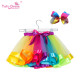 Toddler Girl Rainbow Layered Tulle Tutu Skirt Add Free Bow Clip