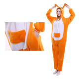 Unisex Adult Pajamas Brown Kangaroo Animal Cosplay Costume Pajamas