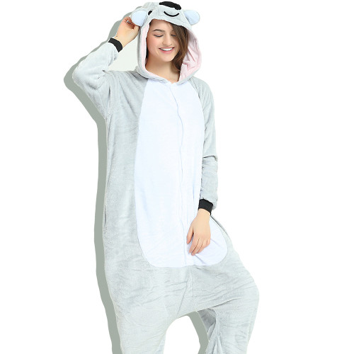 Unisex Adult Pajamas Grey Koala Animal Cosplay Costume Pajamas