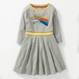 Toddler Girl Star Sequin Long Sleeves Casual A-line Dresses