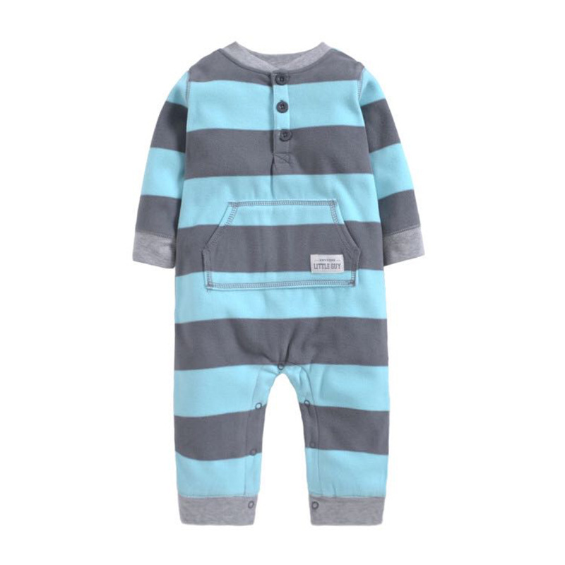Baby Boy Hooded Zip-Up Navy Stripes Polar Fleece Long Sleeve One piece