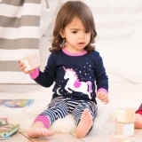 Toddler Girl 2 Pieces Pajamas Sleepwear Unicorn Long Sleeve Shirt & Legging Sets