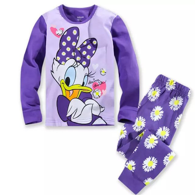 Toddler Girl 2 Pieces Pajamas Sleepwear Donald Duck Long Sleeve Shirt & Legging Sets