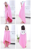 Baby Pink Cat Face Hooded Bathrobe Towel Bathrobe Cloak Size 28 *55 