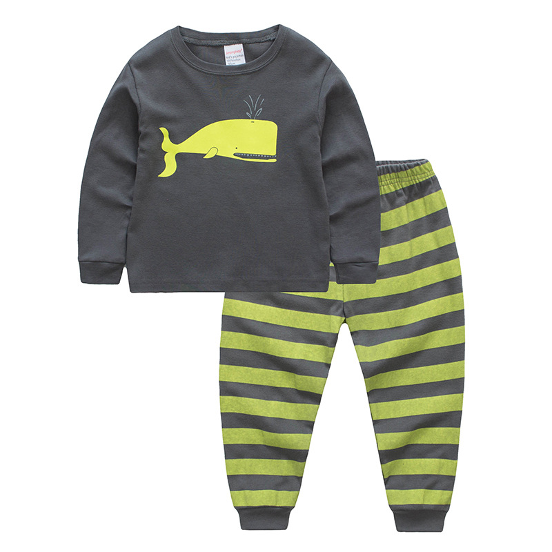 Toddler Boy 2 Pieces Pajamas Sleepwear Whale Long Sleeve Shirt ...