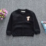 Toddler Girl Knit Cardigan Pure Color Sweater Plant Cactus Pattern