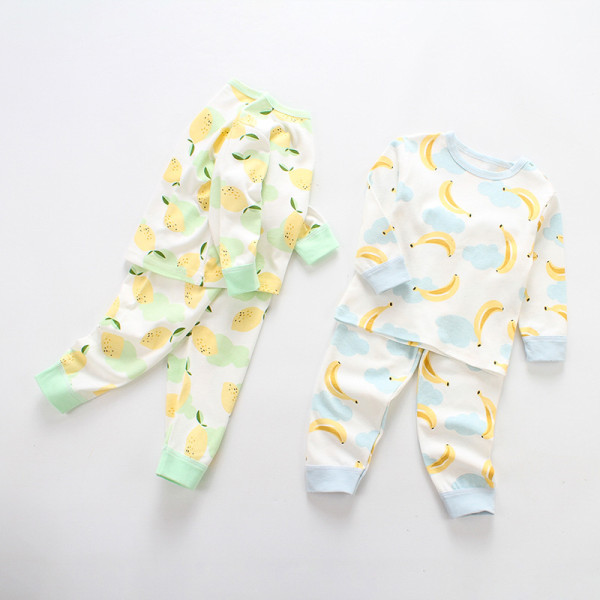 Toddler Girl 2 Pieces Pajamas Sleepwear Friut Long Sleeve Shirt & Legging Sets