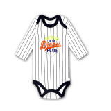 Baby Boy Stripes Print Slogan Long Sleeve Cotton Bodysuit