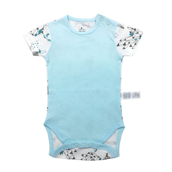 Baby Boy Blue Prints Short Sleeve Cotton Bodysuit