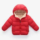 Toddler Girl Zipper Thicken Hooded Jacket Outerwear