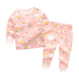 Toddler Girl 2 Pieces Pajamas Sleepwear Pink Weather Long Sleeve Shirt & Legging Sets