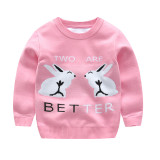Toddler Girls Knit Pullover Upset to Keep Warm Rabbit Sweater