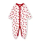 Baby Girl Red Strawberry Footed Pajamas Sleepwear Cotton Infant One-piece（0-1Year）
