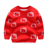 Toddler Girls Knit Pullover Upset to Keep Warm Hello Kittys Sweater