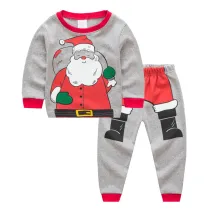 Toddler Boy 2 Pieces Pajamas Sleepwear Christmas Santa Claus Long Sleeve Shirt & Legging Sets