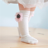 Baby Toddler Girls Knee-high White Flower Tube Stocking