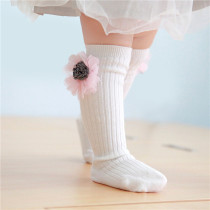 Baby Toddler Girls Knee-high White Flower Tube Stocking