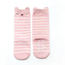 Baby Toddler Girl Anti-skid Socks Pink Stripes Print Bea Socks