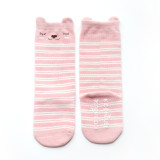 Baby Toddler Girl Anti-skid Socks Pink Stripes Print Bea Socks