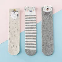 3 Pairs Baby Toddler Girls Knee-high Cartoon Animal Tube Stocking
