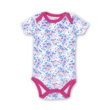 Baby Girl Print Flowers Short Sleeve Cotton Bodysuit