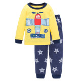 Toddler Boy 2 Pieces Pajamas Sleepwear Vehicle Long Sleeve Shirt & Legging Sets