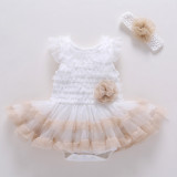 Baby Girl Two Colors Tutu Dress Cotton Bodysuit