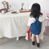 Toddler Girl Blue Denim Overalls Dresses