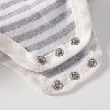 Baby Boy Grey Stripes Short Sleeve Cotton Bodysuit