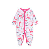 Baby Girl Red Cherry Footed Pajamas Sleepwear Cotton Infant One-piece （0-1Year）