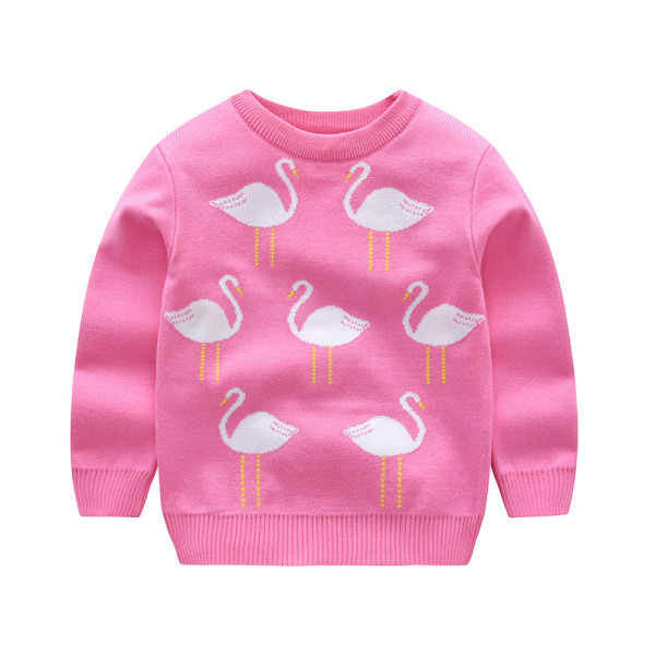 Toddler Girls Knit Pullover Upset to Keep Warm Fashion Flamingo Sweater