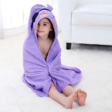 Baby Purple Bird Face Hooded Bathrobe Towel Bathrobe Cloak Size 28 *55 