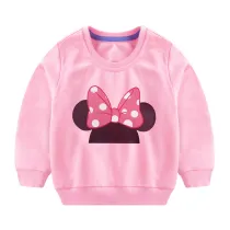 Toddler Girl Print Pink Bowknot Long Sleeve Sweatshirt