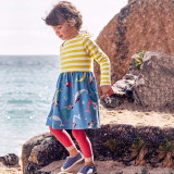 Toddler Girl Print Mermaid Stripes Long Sleeves Casual A-line Dresses