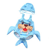 Baby 3D Cute Walrus Swimsuit With Swim Cap 0-3 Years