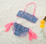 Kid Girls' Print Flamingos Bikini Set Stripes Beach Swimwear 2 Pieces Swimsuit