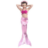 3PCS Kid Girls Mermaid Tail For Fancy Princess Bikini Swimsuit