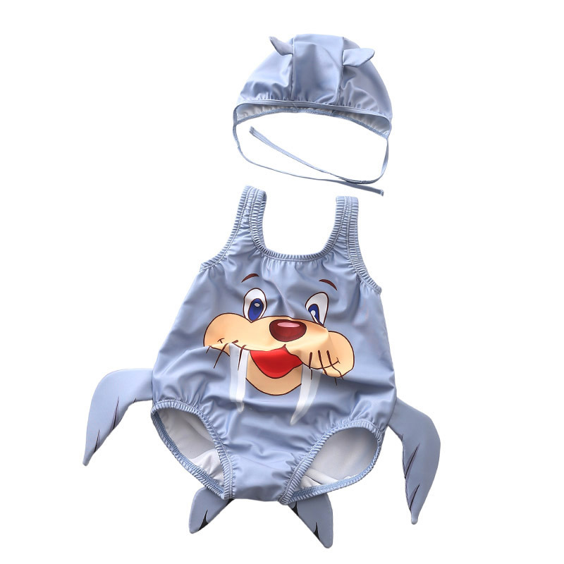 baby swimsuit with swim cap