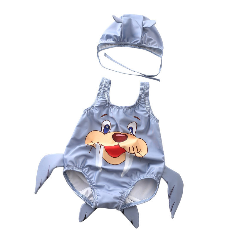 Baby 3d Cute Walrus Swimsuit With Swim Cap 0 3 Years