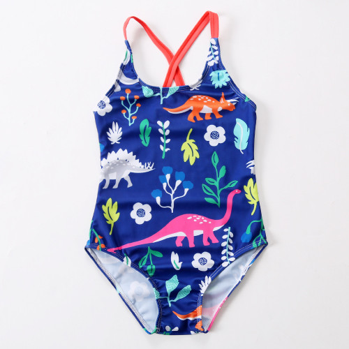 Kid Girls' Print Dinosaurs One Piece Beach Swimwear