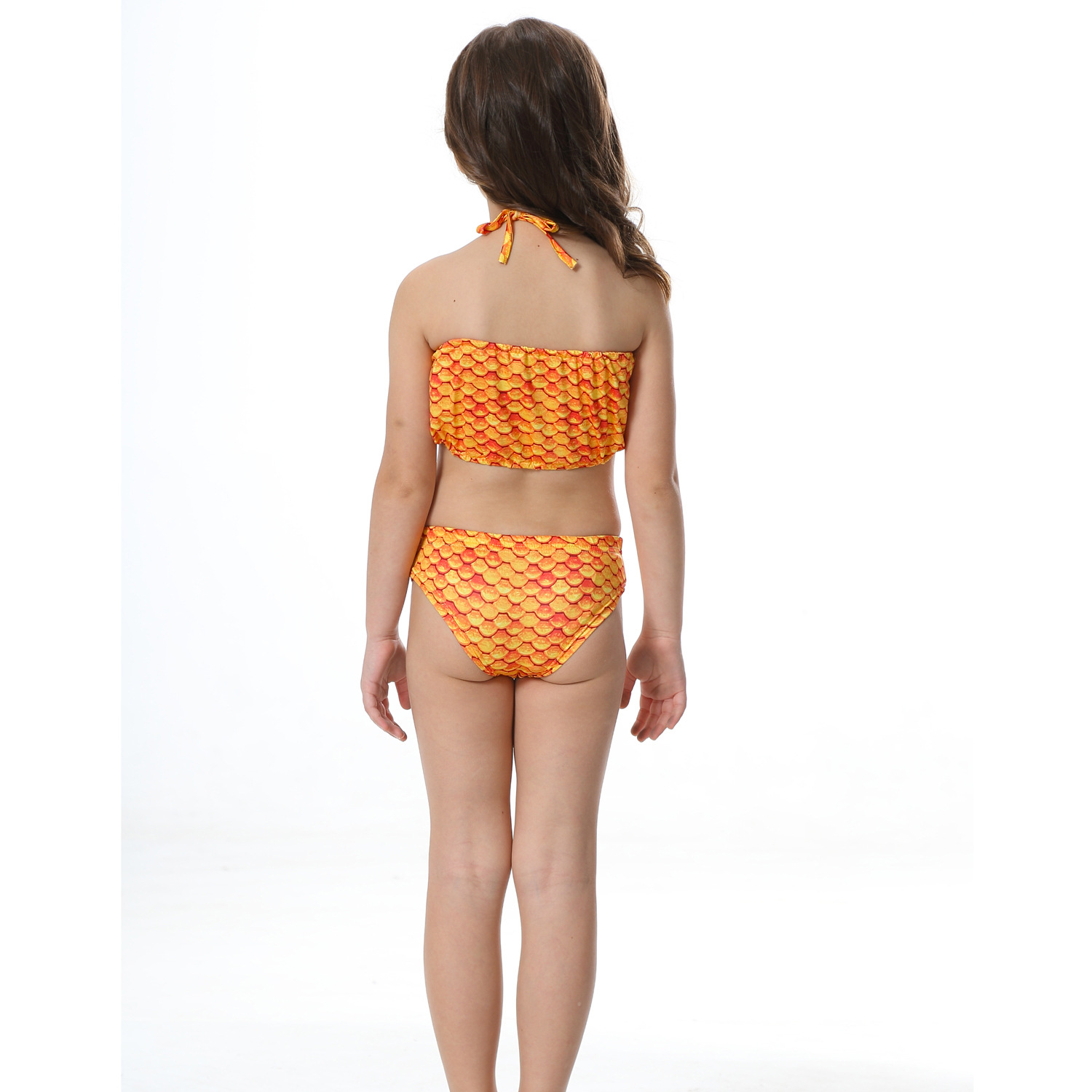 girls orange swimsuit