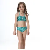 3PCS Kid Girls Mermaid Tail For Fancy Princess Bikini Swimsuit With Free Garland Color Random