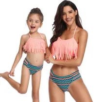 Mommy and Me Matching Swimwear Tassels Bikini Swimsuit