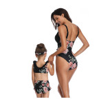 Mommy and Me Matching Swimwear Print Flowers Swimsuit