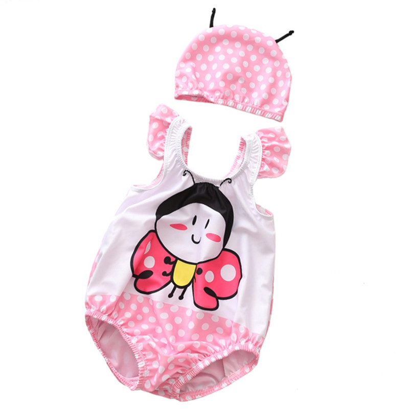 Baby 3D Cute Butterfly Swimsuit With Swim Cap 0-3 Years