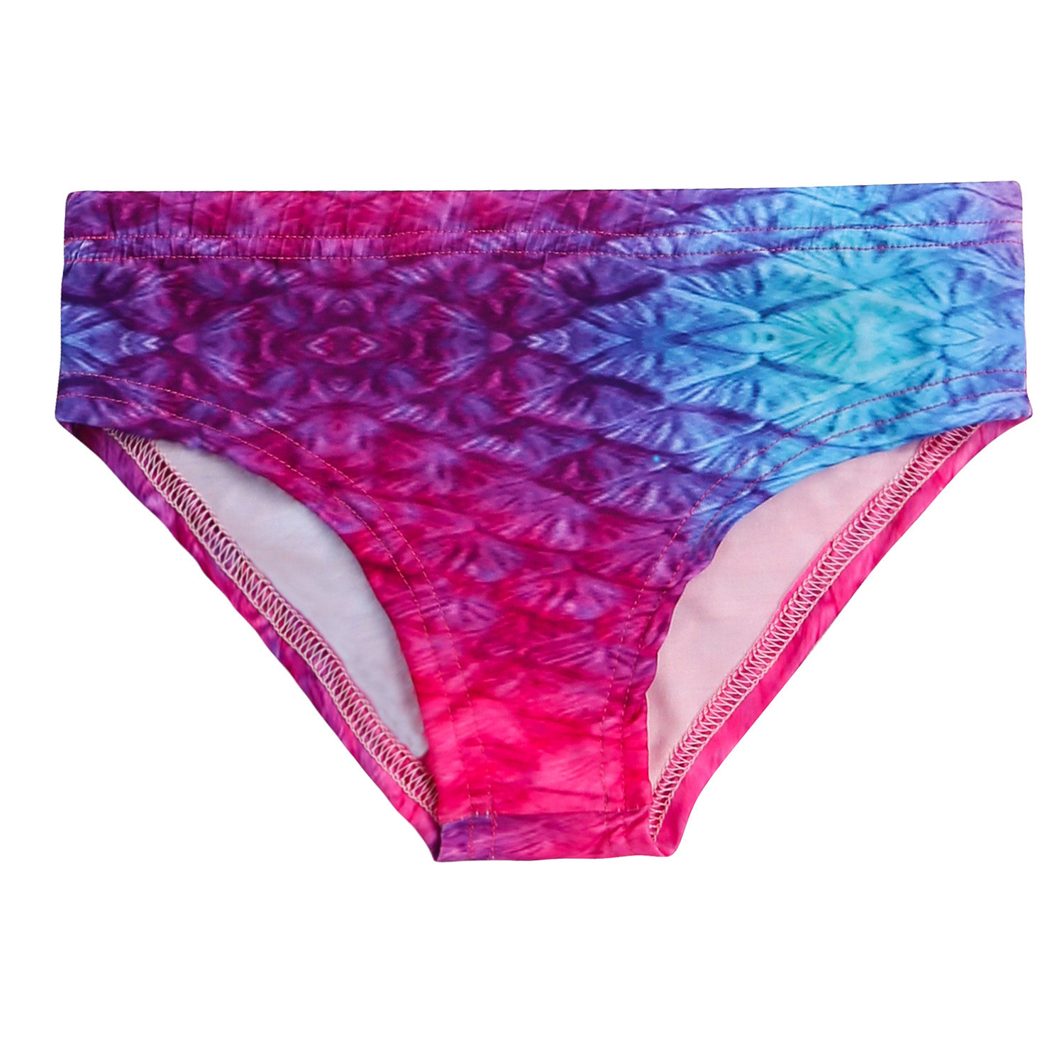 3PCS Kid Girls Gemstone Ombre Peafowl Mermaid Tail Bikini Swimsuit