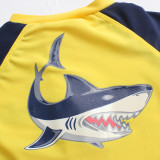 Kid Boys Print Shark Swimsuit With Swim Cap