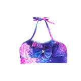 3PCS Kid Girls Bowknot Gemstone Purple Mermaid Tail Bikini Swimsuit With Free Garland Color Random